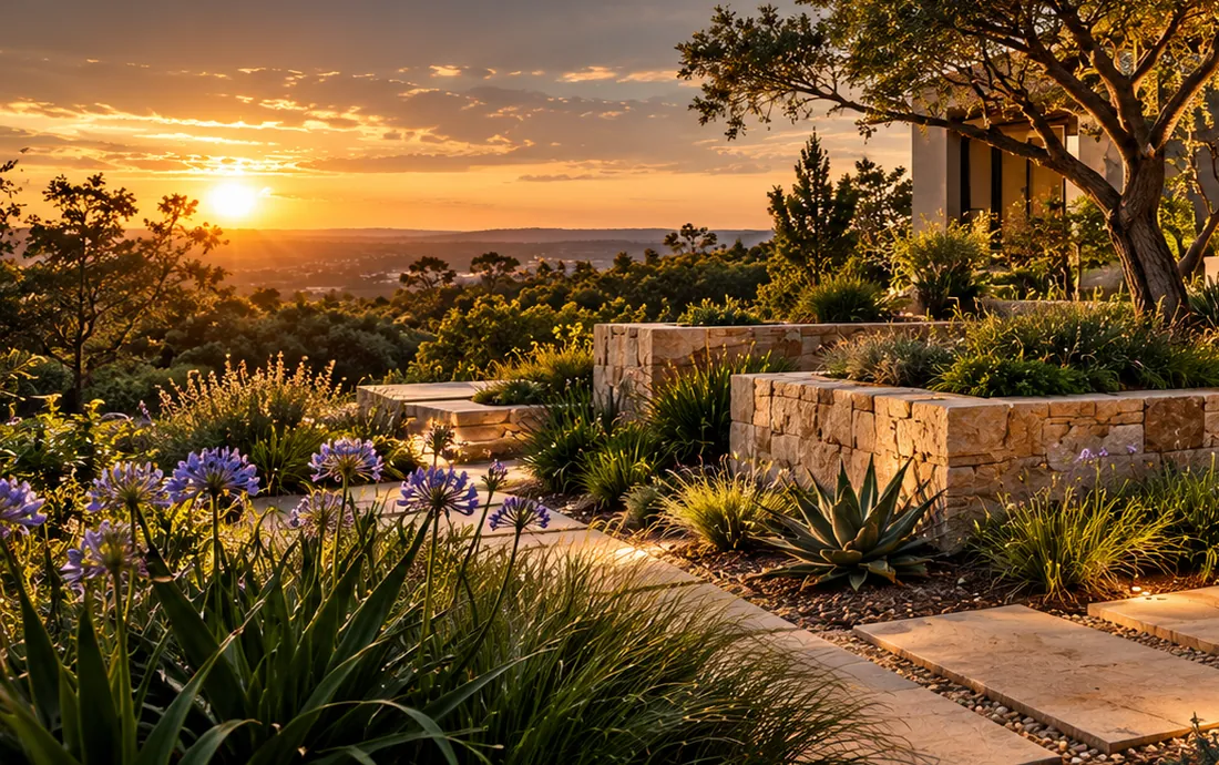 Conceptual landscape scene illustrating garden design